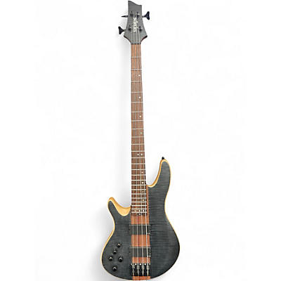 Used Schecter Guitar Research CHARLES BERTHOUD CB-4 SEE THRU BLACK SATIN  Electric Bass Guitar