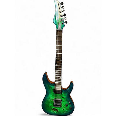 Used Schecter Guitar Research CR-6 Aquaburst Solid Body Electric Guitar
