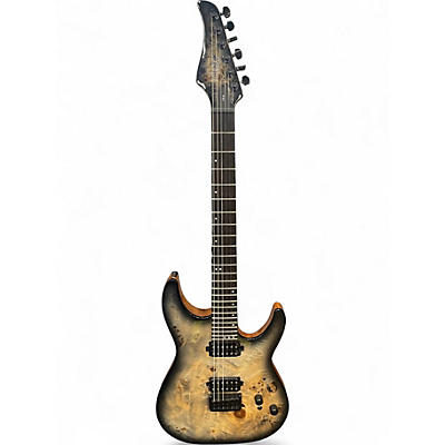 Used Schecter Guitar Research CR-6 Black Burl Solid Body Electric Guitar