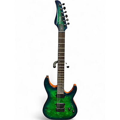 Used Schecter Guitar Research CR6 AQUA BURST Solid Body Electric Guitar