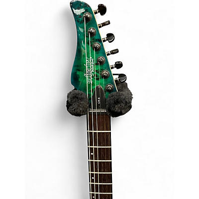 Used Schecter Guitar Research CR6 AQUA BURST Solid Body Electric Guitar