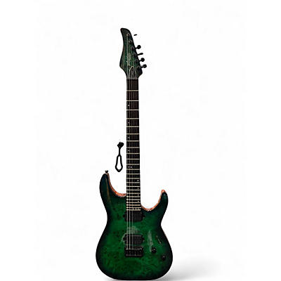 Used Schecter Guitar Research CR6 TRANS GREEN Solid Body Electric Guitar