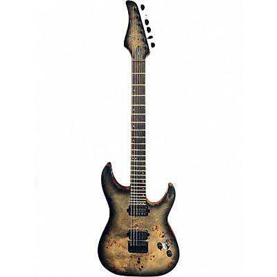 Used Schecter Guitar Research CR6 Trans Charcoal BURL BURST Solid Body Electric Guitar