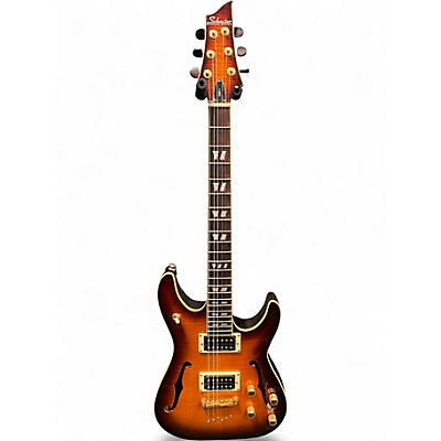 Used Schecter Guitar Research CSH1 Tobacco Sunburst Hollow Body Electric Guitar