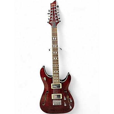 Used Schecter Guitar Research CSH12 Trans Red Hollow Body Electric Guitar