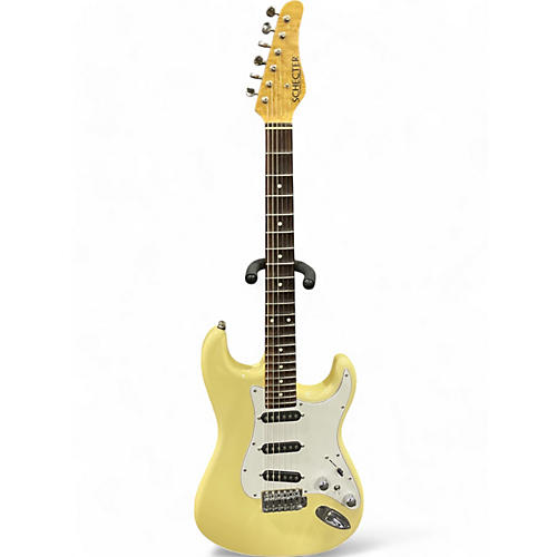 Used Schecter Guitar Research CUSTOM SHOP STRAT YELLOW Solid Body Electric Guitar YELLOW