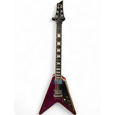 Used Schecter Guitar Research CUSTOM V-1 Trans Purple Solid Body Electric Guitar