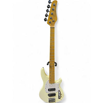 Used Schecter Guitar Research CV5 Ivory Electric Bass Guitar