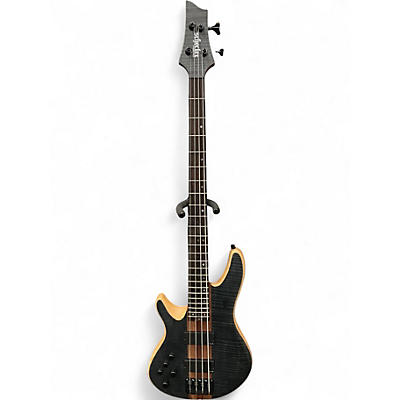 Used Schecter Guitar Research Charles Berthoud CB-4 Left-Handed Electric Bass  SEE THRU BLACK Electric Bass Guitar