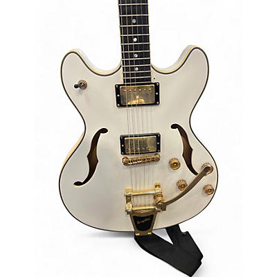 Schecter Guitar Research Used Schecter Guitar Research Corsair White Hollow Body Electric Guitar