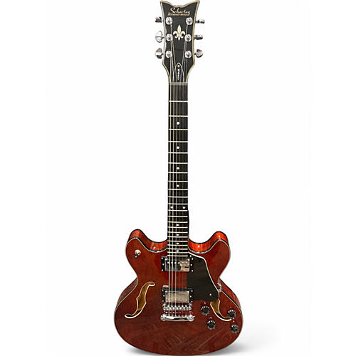 Used Schecter Guitar Research Corsair Worn Cherry Hollow Body Electric Guitar Worn Cherry