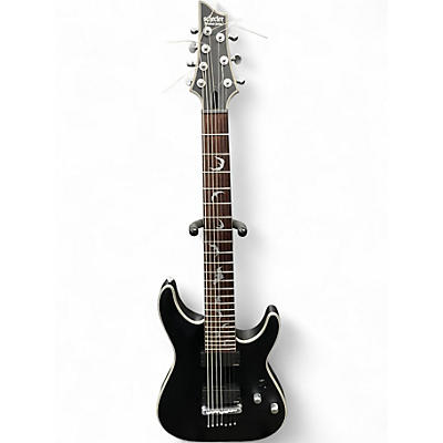 Used Schecter Guitar Research DAMIEN PLATINUM 7 Black Solid Body Electric Guitar