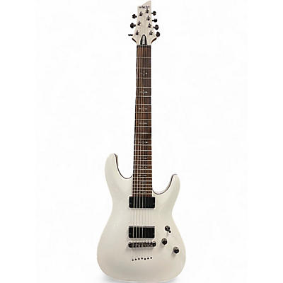 Used Schecter Guitar Research DEMON 7 WHITE Solid Body Electric Guitar