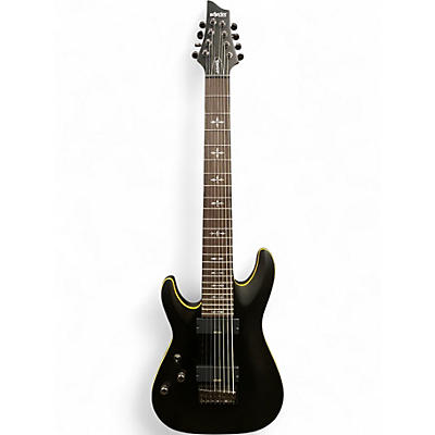 Used Schecter Guitar Research DEMON-8 LEFT HANDED Satin Black Solid Body Electric Guitar