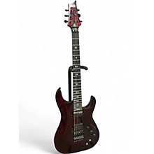 Used Schecter Guitar Research DIAMOND APOCALYPSE Red/Black Flame Solid Body Electric Guitar