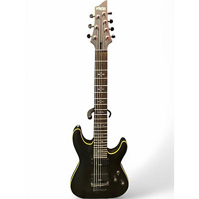 Used Schecter Guitar Research DIAMOND SERIES 7 STRING Black Solid Body Electric Guitar