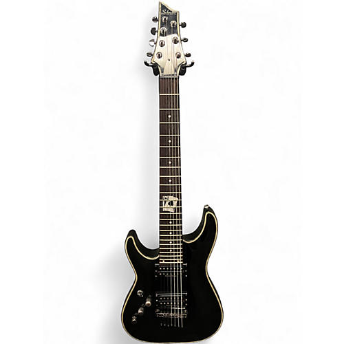 Used Schecter Guitar Research DIAMOND SERIES BLACKJACK LEFT HANDED Black Solid Body Electric Guitar Black
