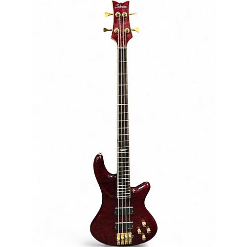 Used Schecter Guitar Research DIAMOND SERIES ELITE 4 TRASNPARENT RED Electric Bass Guitar TRASNPARENT RED