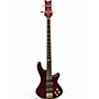 Used Schecter Guitar Research DIAMOND SERIES ELITE 4 TRASNPARENT RED Electric Bass Guitar TRASNPARENT RED