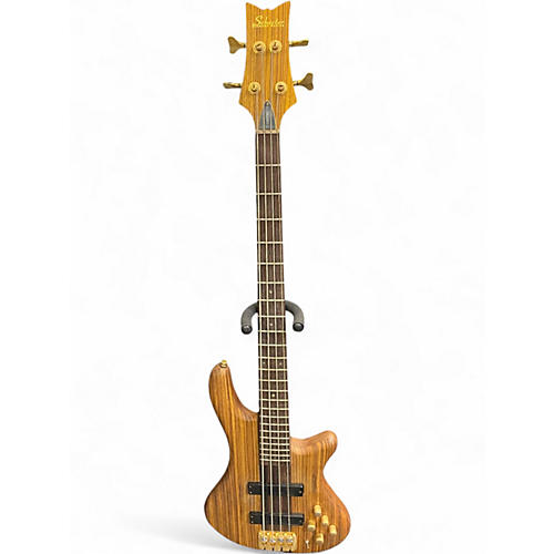 Used Schecter Guitar Research DIAMOND SERIES EXOTIC Natural Electric Bass Guitar Natural