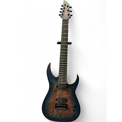 Used Schecter Guitar Research DIAMOND SERIES KM7-MKIII BLUE CRIMSON  Solid Body Electric Guitar BLUE CRIMSON