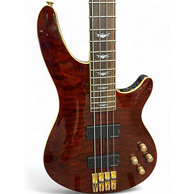 Used Schecter Guitar Research DIAMOND SERIES MAROON Electric Bass Guitar