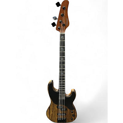 Used Schecter Guitar Research DIAMOND SERIES MODEL T 4 EXOTIC BLACK LIMBA Electric Bass Guitar