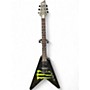 Used Schecter Guitar Research DIAMOND SERIES MONSTER ENERGY FLYING V BLACK Solid Body Electric Guitar BLACK