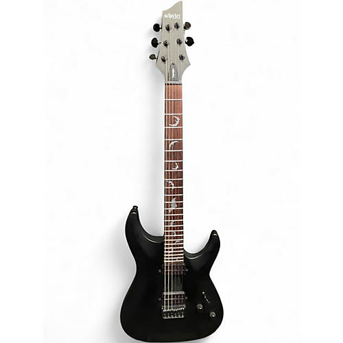 Used Schecter Guitar Research Damien 6 Black Solid Body Electric Guitar Black