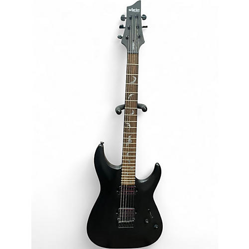 Used Schecter Guitar Research Damien 6 Black Solid Body Electric Guitar Black