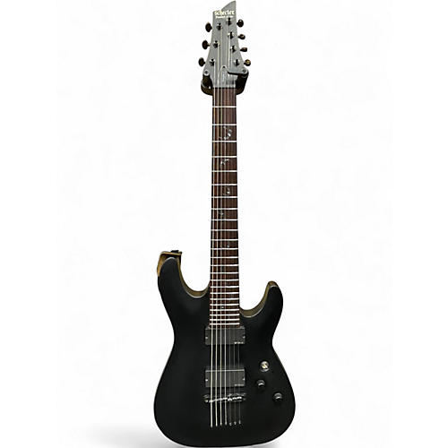 Used Schecter Guitar Research Damien 7 String Black Solid Body Electric Guitar Black