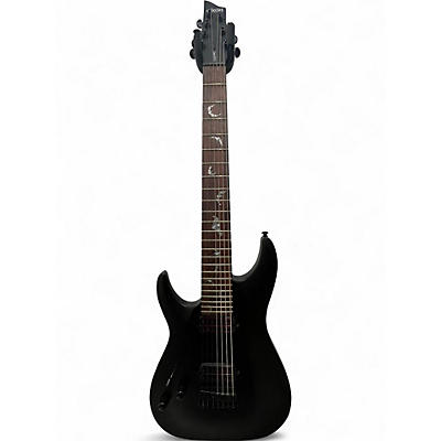 Used Schecter Guitar Research Damien 7 String Black Solid Body Electric Guitar