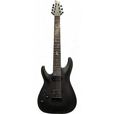 Used Schecter Guitar Research Damien 7 String Black Solid Body Electric Guitar
