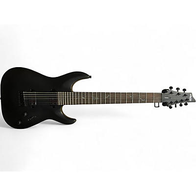 Used Schecter Guitar Research Damien 7 String Black Solid Body Electric Guitar