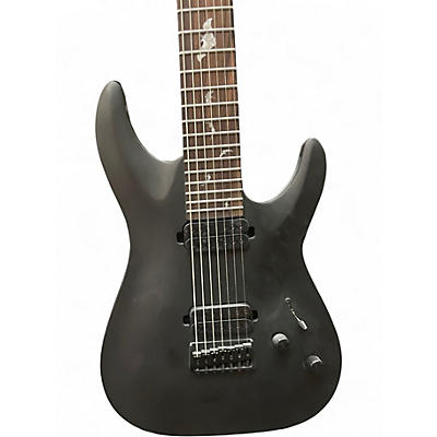 Used Schecter Guitar Research Damien 7 String Black Solid Body Electric Guitar