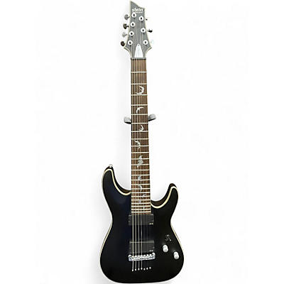 Used Schecter Guitar Research Damien 7 String Black Solid Body Electric Guitar