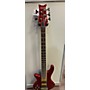 Used Schecter Guitar Research Used Schecter Guitar Research Damien Elite 5 String Left Handed Trans Crimson Red Electric Bass Guitar Trans Crimson Red