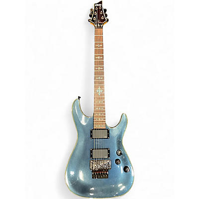 Used Schecter Guitar Research Damien Elite 6 Floyd Rose Metallic Black Solid Body Electric Guitar