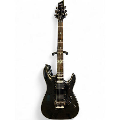 Used Schecter Guitar Research Damien Elite 6 Floyd Rose Silver Sparkle Solid Body Electric Guitar
