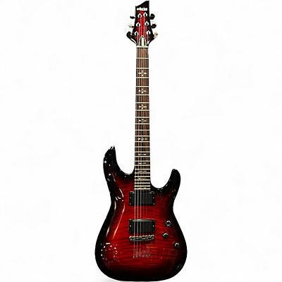 Used Schecter Guitar Research Damien Elite 6 Trans Red Solid Body Electric Guitar