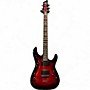 Used Schecter Guitar Research Damien Elite 6 Trans Red Solid Body Electric Guitar Trans Red