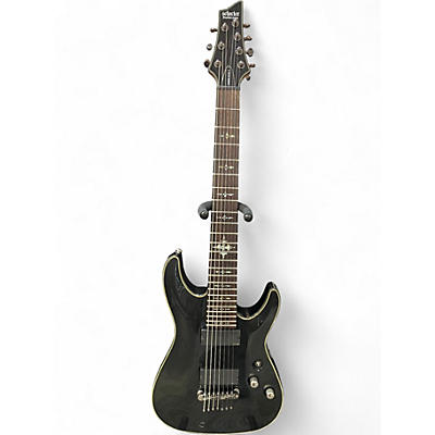 Used Schecter Guitar Research Damien Elite 7 BLACK SPARKLE Solid Body Electric Guitar