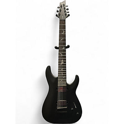 Used Schecter Guitar Research Damien Elite 7 Black Solid Body Electric Guitar