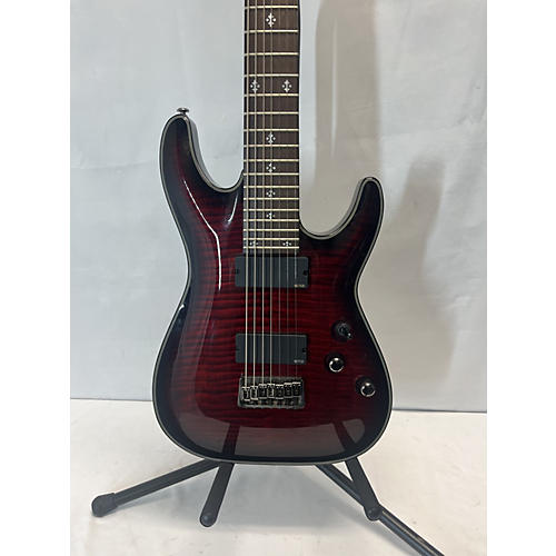 Schecter Guitar Research Used Schecter Guitar Research Damien Elite-7 Candy Apple Red Solid Body Electric Guitar Candy Apple Red