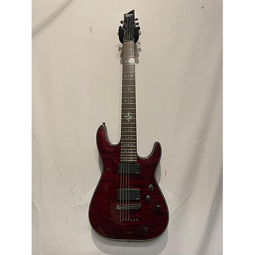 Schecter Guitar Research Used Schecter Guitar Research Damien Elite 7 Crimson Red Trans Solid Body Electric Guitar Crimson Red Trans