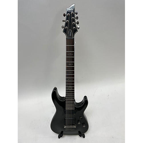 Schecter Guitar Research Used Schecter Guitar Research Damien Elite 7 Grey Sparkle Solid Body Electric Guitar Grey Sparkle