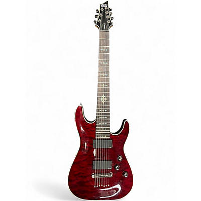 Used Schecter Guitar Research Damien Elite 7 Red Burst Solid Body Electric Guitar