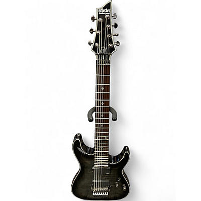 Used Schecter Guitar Research Damien Elite 7 Trans Black Solid Body Electric Guitar