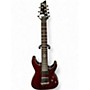 Used Schecter Guitar Research Damien Elite 7 Transparent Red Solid Body Electric Guitar Transparent Red