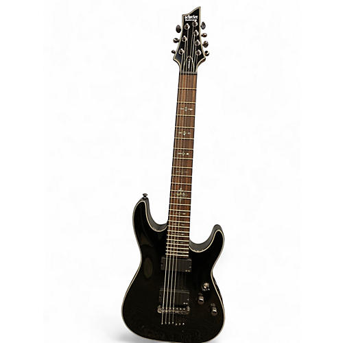 Used Schecter Guitar Research Damien Elite 7 black Solid Body Electric Guitar black